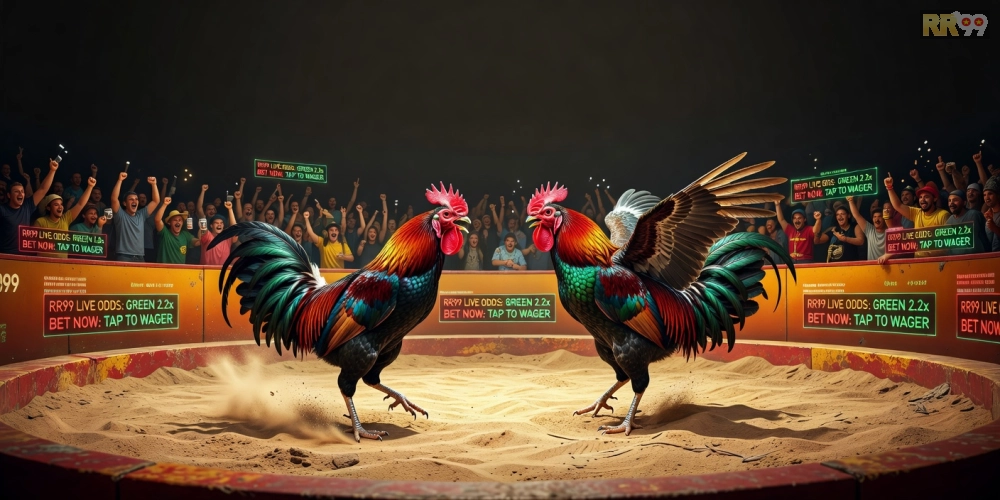 Hình minh họa khái niệm đá gà chọi rr99 với giao diện hiện đại và trận đấu sống động