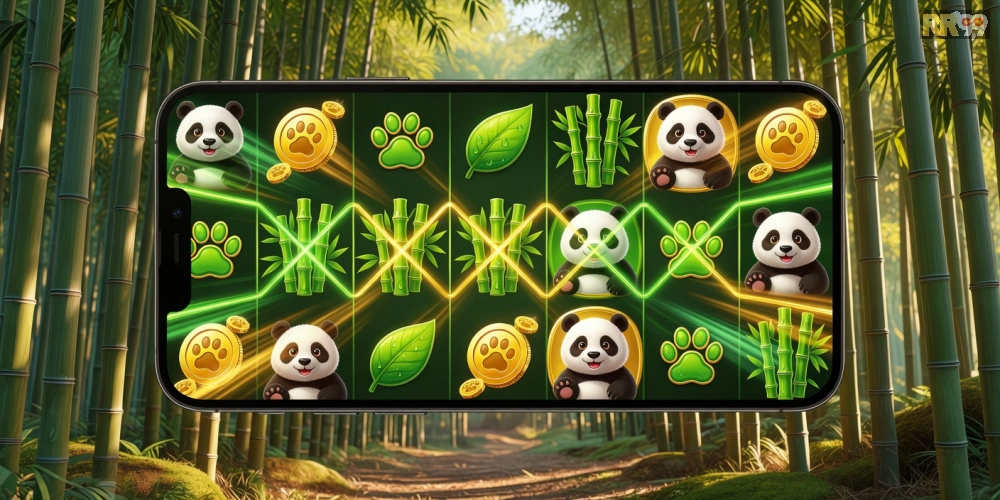 Hình ảnh giao diện game Lucky Panda sống động trên nền tảng rr99 với biểu tượng panda dễ thương