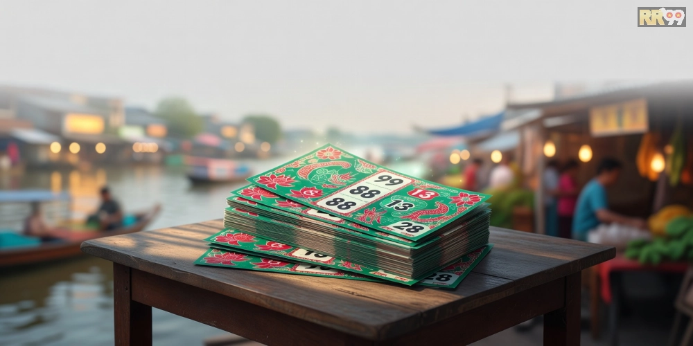 Hình minh họa khái niệm xổ số Cần Thơ RR99 với vé số và biểu tượng may mắn